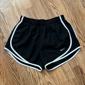 Nike Women's Black and White Athletic Shorts